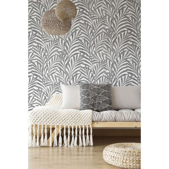 Anthropologie x York Wallcoverings Handcrafted Tea Leaves Stripe Wallpaper - Picture 1 of 5